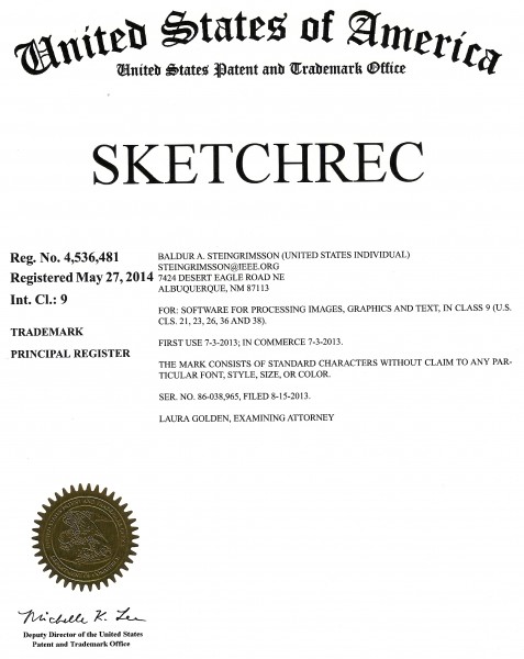 SketchRec - Official Trademark - From USPTO